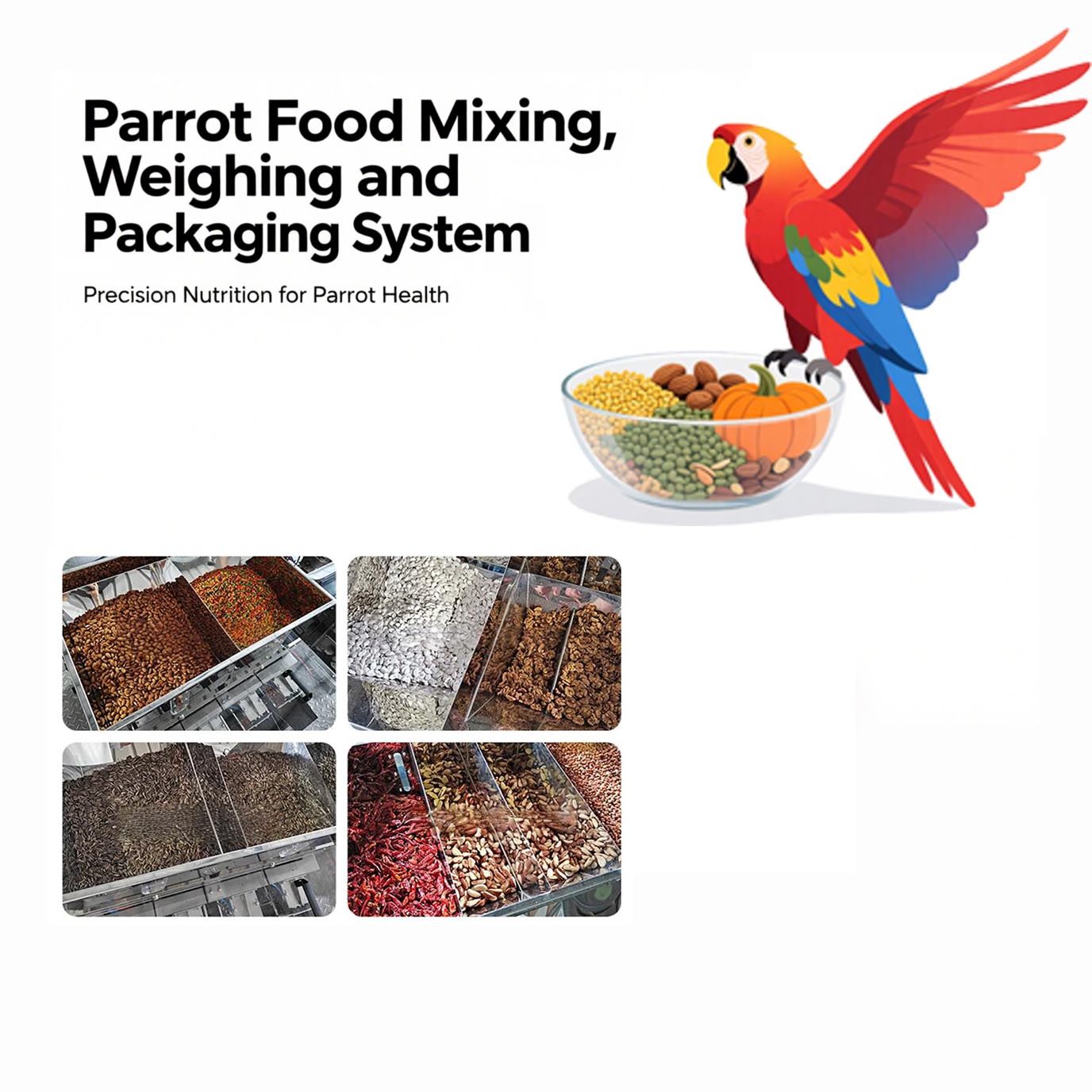 Parrot Food Mixing, Weighing and Packaging System
